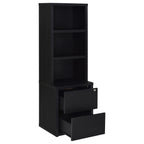 Geary Black 3-Shelf Bookcase with USB Charging and Lockable Drawer, Engineered Wood, 19.75 x 15.50 x 61.25 inches | Premium H