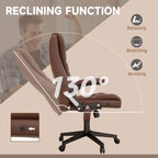 HOMCOM High Back Vibration Massage Office Chair with 6 Vibration Points, Heated Reclining PU Leather Computer Chair with Armr