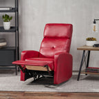 Contemporary Red PU Recliner Chair with Lever Mechanism - Grand Goldman Shop