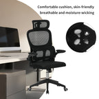 High Back Ergonomic Office Chair with Mesh Fabric, Black, Big and Tall Design for Home Office, Task Chair with Tilt Function,