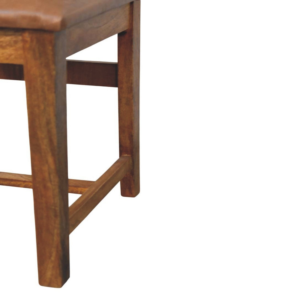 Solid Wood Leather Slatted Dining Chair - Grand Goldman