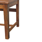 Solid Wood Leather Slatted Dining Chair - Grand Goldman