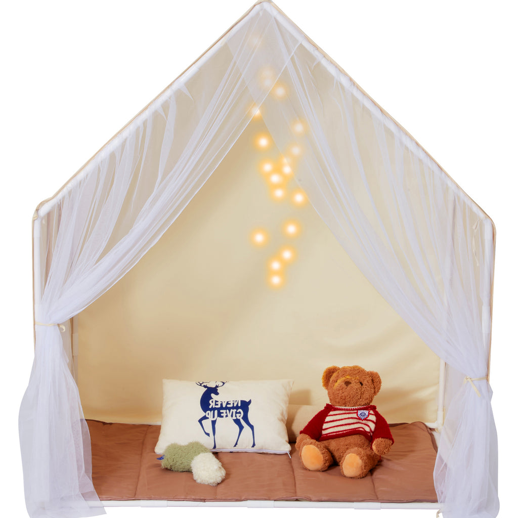 Kids Play Tent, Kids Tent for Kids 1-5 Years Old, Toddler Tent with Mat and Tent Lamp, Tent for Kids with Windows for Indoor 