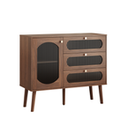 Accent Cabinet with 3 Drawers and Door, Wooden Storage Cabinet with Shelves, Sideboard for Living Room, Entryway, Natural - Grand Goldman Shop