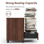 3-Drawer Vertical Filing Cabinet Rolling Wood Mobile File Cabinets Under Desk for Home Office with Casters (Non-Assembled) - 