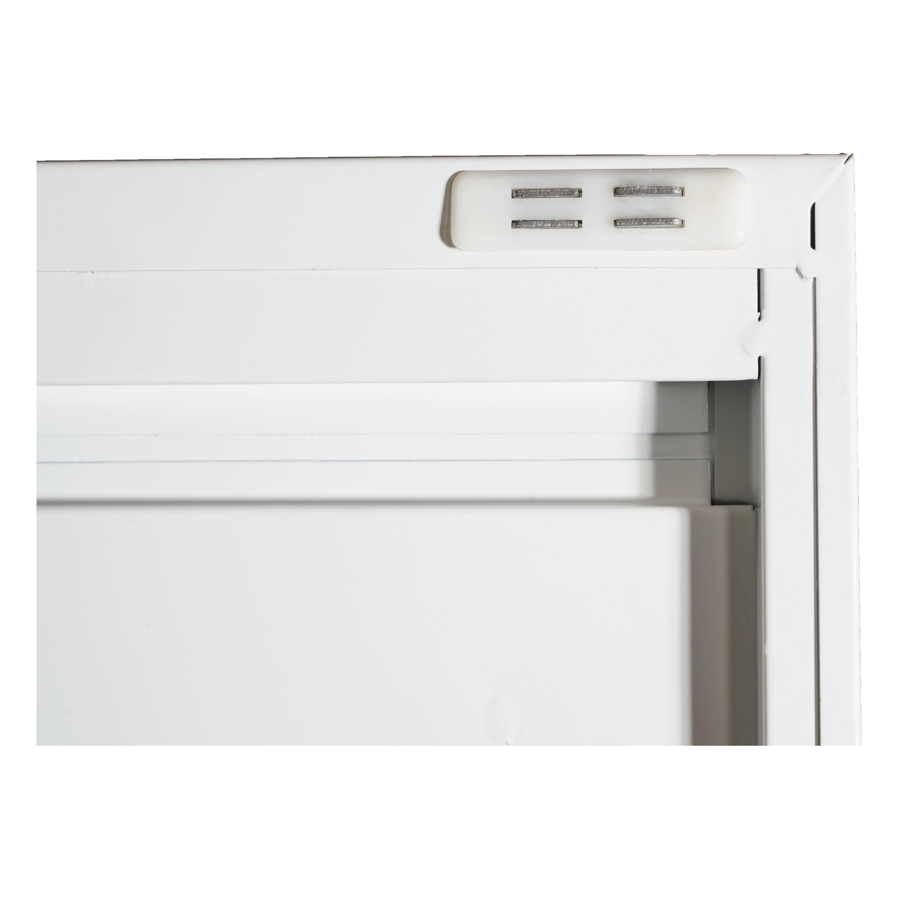 71'' 2 Shapely Doors Cabinet, Metal Storage Cabinet with Doors and Adjustable Shelves, for Bedroom, Living Room, Kitchen (White) - Grand Goldman Shop
