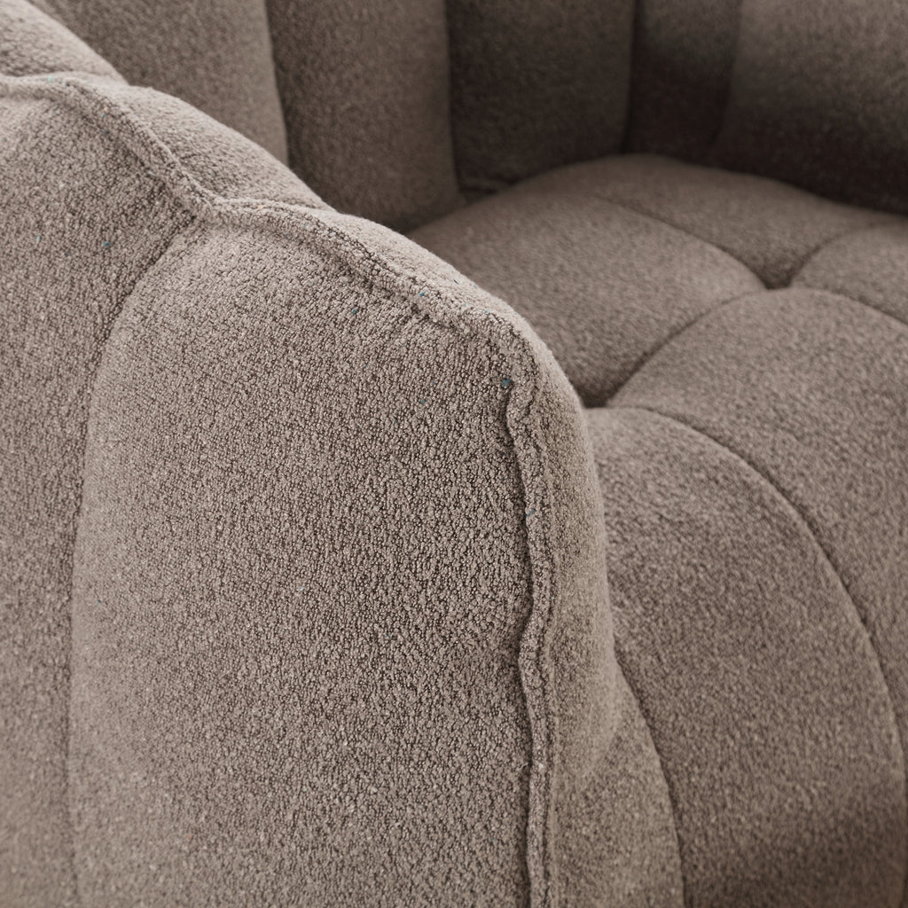 Soft Chenille Bean Bag Chair with High Resilient Foam for Living Room and Bedroom, Comfortable Square Lazy Sofa with Footstool for Adults - Grand Goldman Shop