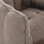 Soft Chenille Bean Bag Chair with High Resilient Foam for Living Room and Bedroom, Comfortable Square Lazy Sofa with Footstool for Adults - Grand Goldman Shop