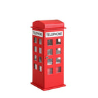 11.5' Tall Leather Jewelry Box, British Telephone Design, Red - Grand Goldman Shop