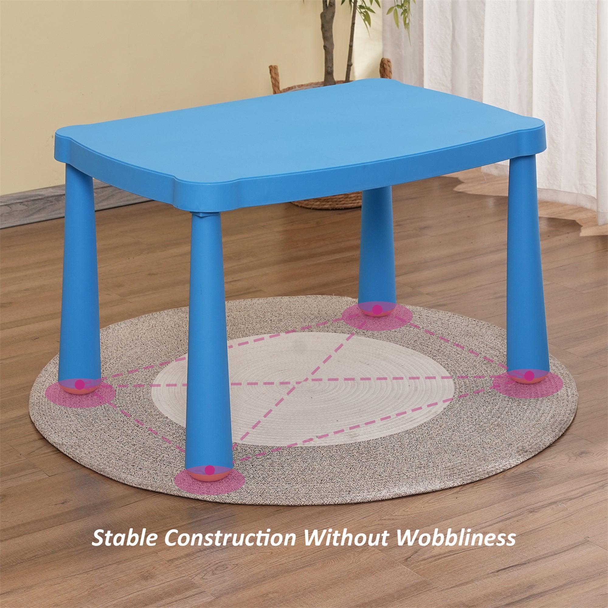Kids Table,Plastic Children Activity Rectangular Table for School,Home,Play,Reading Dining,Kindergarten(Enlarge Size) | Premi