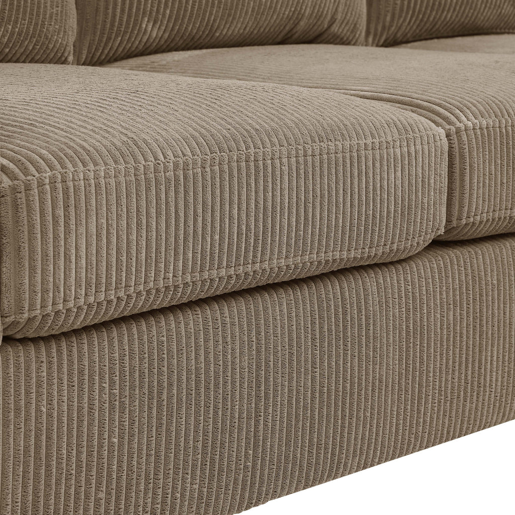 Savannah Modular Corduroy Sectional Sofa with Ottoman - Grand Goldman Shop