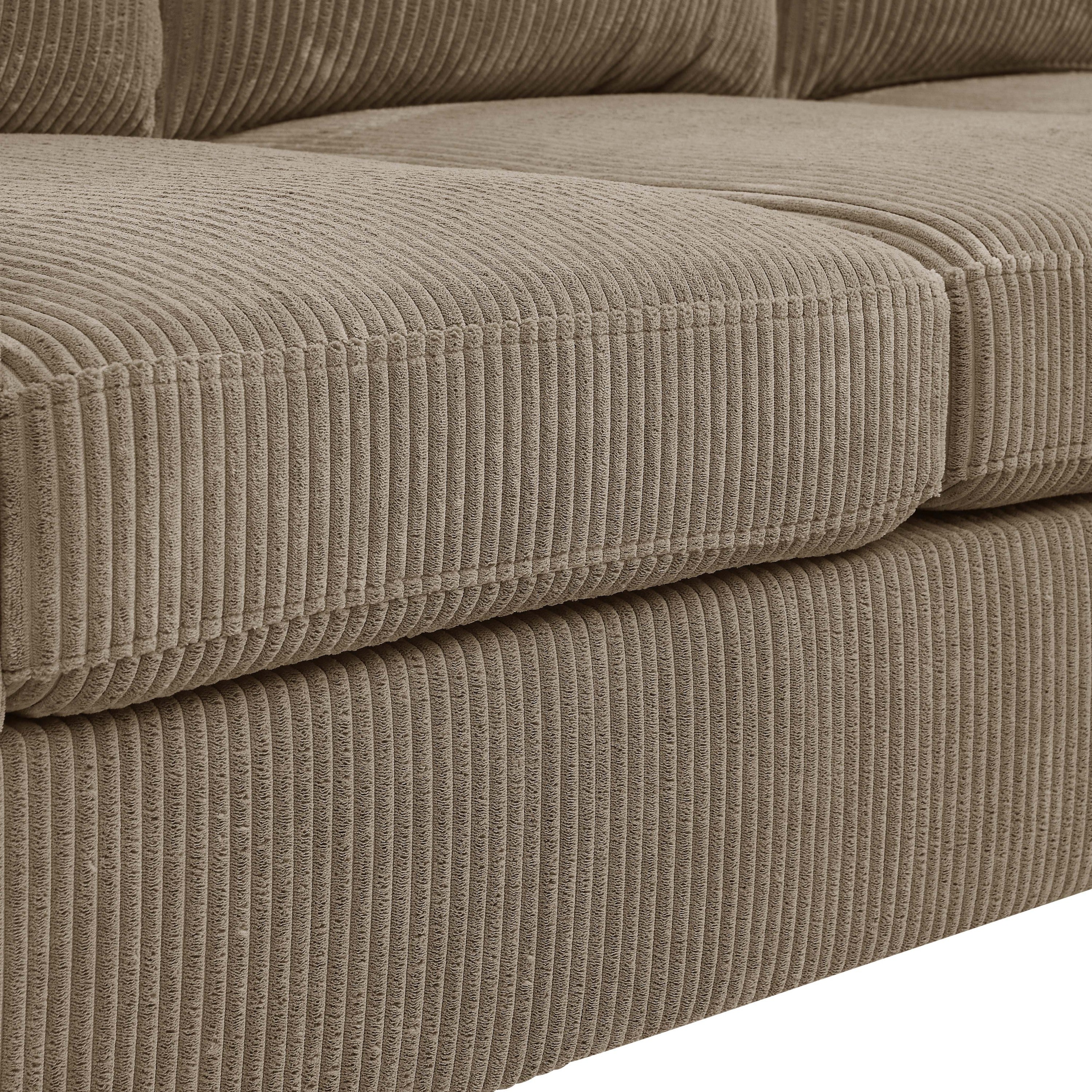 Savannah Modular Corduroy Sectional Sofa with Ottoman - Grand Goldman Shop