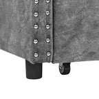 Grey Upholstered Tufted Twin Size Daybed with Drawers and Copper Nailhead Trim, Eucalyptus Wood Frame, 81.5''x4''x30.5'' - Grand Goldman Shop
