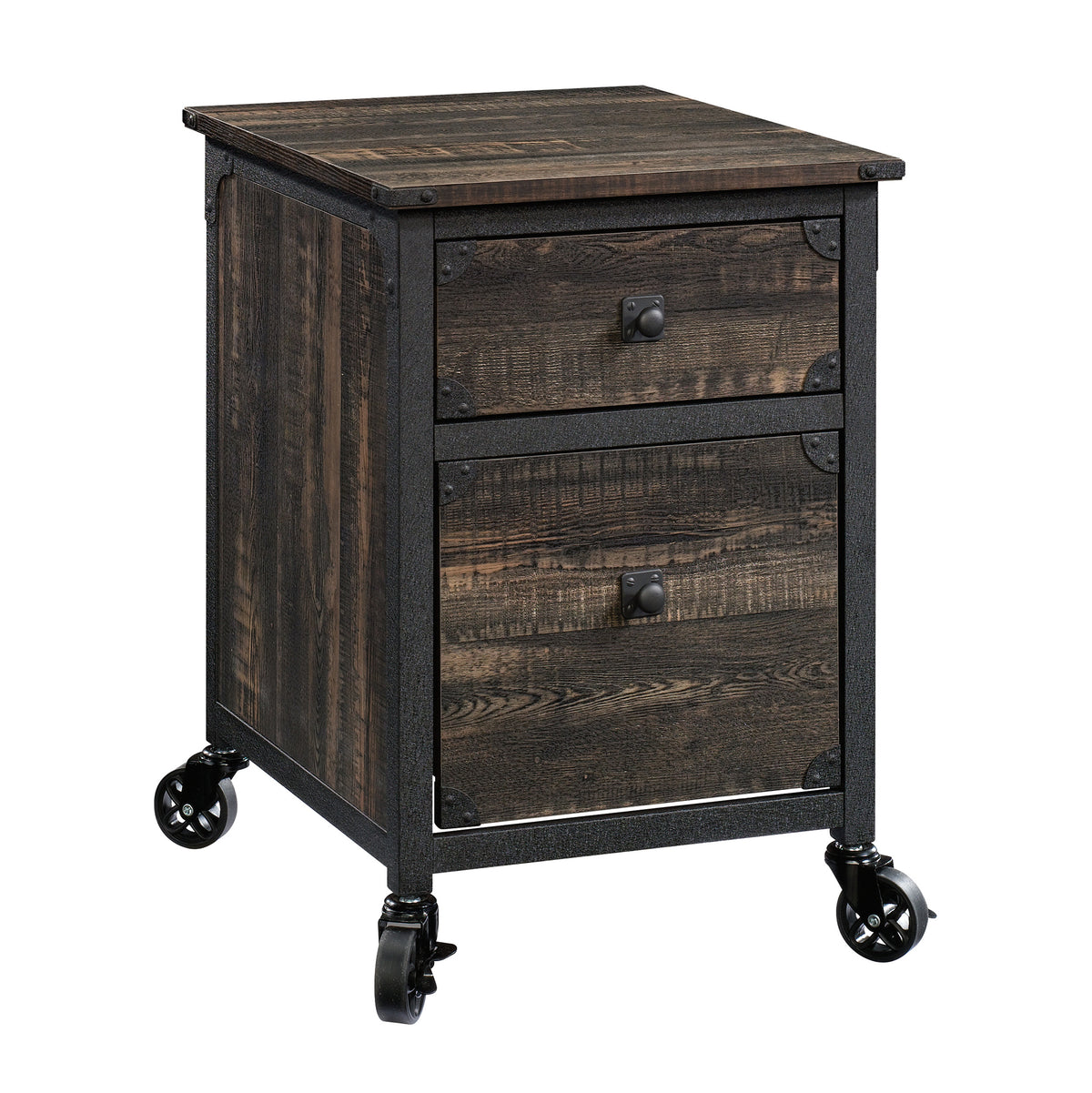 File Pedestal with Smooth-Glide Drawer, Dark Oak finish | Premium Home Decor - Grand Goldman
