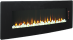 48 inch Curved Front Wall Mounted Electric Fireplace with remote and multi color flame & emberbed - Grand Goldman Shop