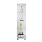 Glass Display Cabinet 4 Shelves with Door, Floor Standing Curio Bookshelf for Living Room Bedroom Office, 64.7'*16.7'*14.3' 
