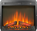 23 inch electric fireplace insert, ultra thin heater with log set & realistic flame, remote control with timer, overheating protection - Grand Goldman Shop