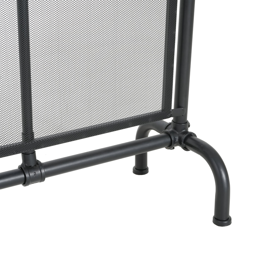 Celeste 1 Panel Iron Fireplace Screen 36' W x 29' H, Black - Grand Goldman Shop
