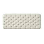 Juliana Storage Ottoman with Hidden Compartment in Ivory PU Leather, 50 x 20.5 Inches - Grand Goldman Shop