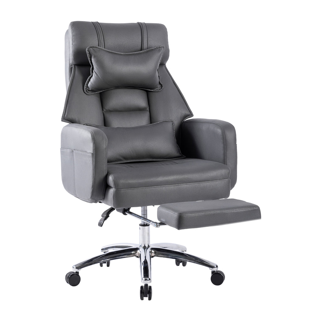 Swivel Ergonomic Office Chair, Technology Leather  High Back Office Chair with Lumbar Support Headrest, Sedentary Comfortable