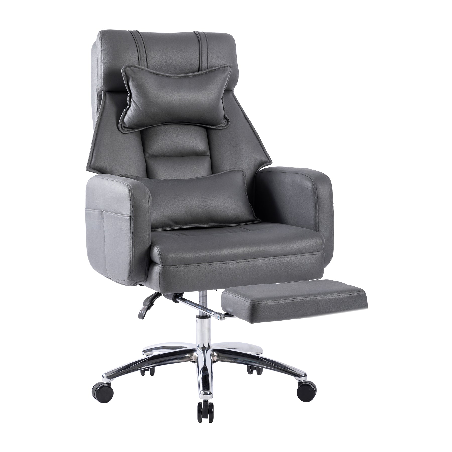 Swivel Ergonomic Office Chair, Technology Leather  High Back Office Chair with Lumbar Support Headrest, Sedentary Comfortable