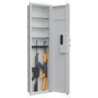 53' Fingerprint Touch Panel In-Wall Safe,Hidden Wall Gun Safe for Rifles with Adjustable Shelves,Assembled Storage Multifunct