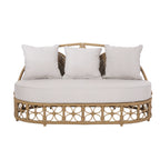 Outdoor Wicker Daybed With Pillows, Light Brown and Beige - Grand Goldman Shop