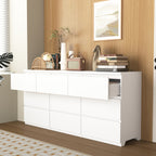 9 Drawer Dresser with No Handle Design, Modern White Matte Wood Dresser for Bedroom, Storage Chest of Drawers for Living Room, Hallway, Entryway - Grand Goldman Shop