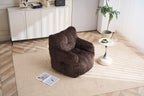 010-Soft Fluffy Corduroy Fabric Bean Bag Chair Filled With Memory Sponge,Brown - Grand Goldman Shop