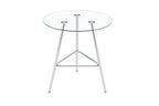 36 Inch Height Bar Table, 34 Inch Round Tempered Glass Top Pub Table with Chrome-Plated Silver Metal Legs, Modern Bistro Table for Kitchen Island/Bar/Cafe - Grand Goldman Shop