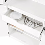 K&K 72' Tall Farmhouse Kitchen Pantry Cabinet with 8 Door Shelves, Curved Design Storage Cabinet with 3 Adjustable Shelves, Hidden Drawer, Versatile Cupboard for Kitchen, Dining & Bathroom, White - Grand Goldman Shop