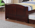 Twin Size Bed w/ Trundle Slats Dark Cherry Pine Plywood Kids Youth Bedroom Furniture | Premium Home Decor - Grand Goldman