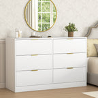 Simply Modern 6-Drawer Dresser, Chest of Drawers for Bedroom, Living Room, Hallway, and Entryway - Large Storage Cabinet White - Grand Goldman Shop