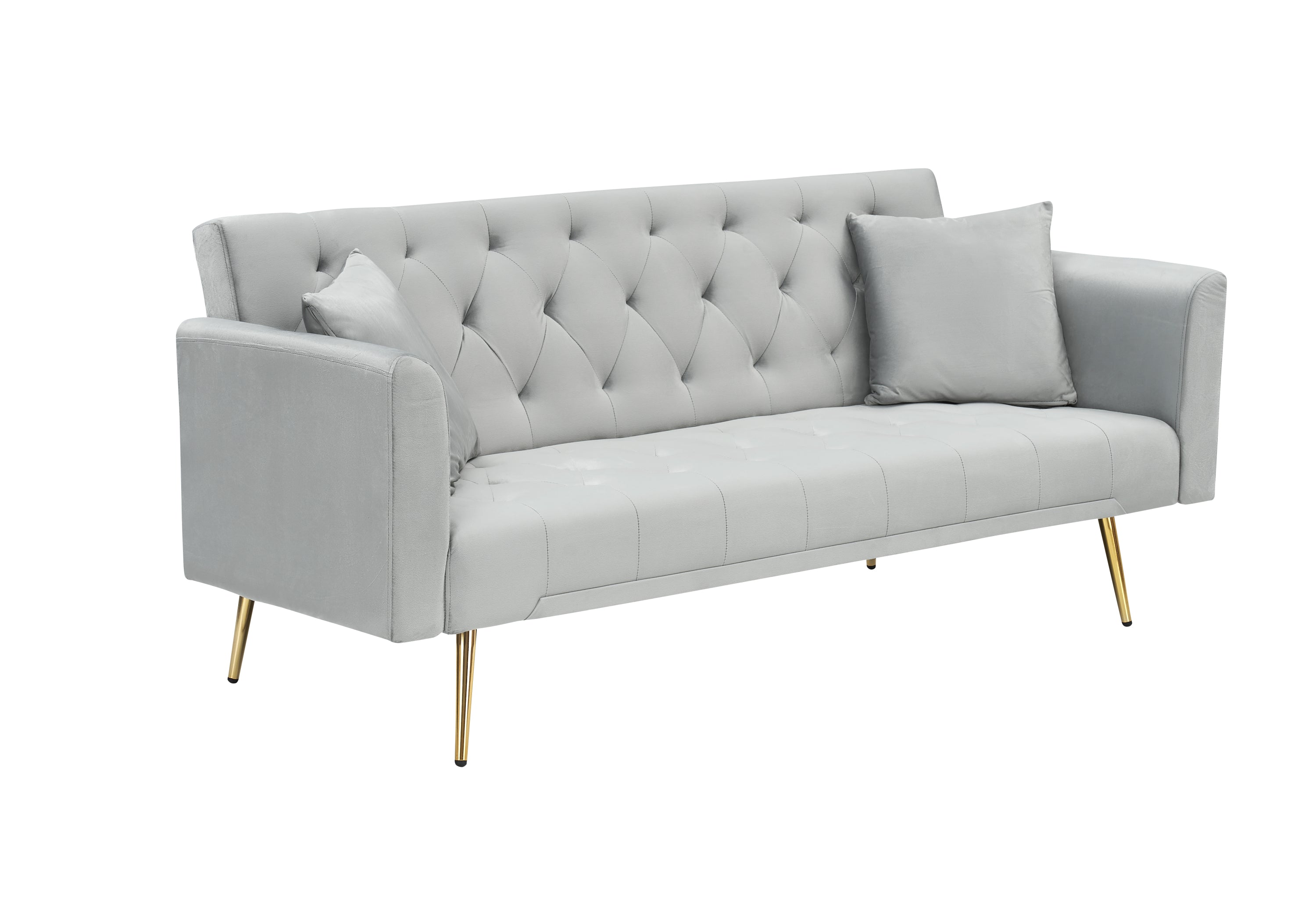 71-inch convertible love seat sofa, American vintage grey velvet material, suitable for small living room, bedroom, office - Grand Goldman Shop