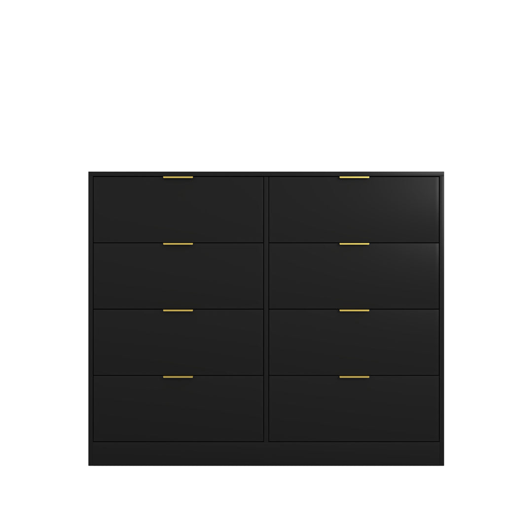 8 Drawers Dresser for Bedroom, Wood Bedroom Dresser Modern Drawer Chest, 8 Chest of Drawer, Tall Dresser for Closet, Dressers Organizer for Living Room, Closet, Hallway Black - Grand Goldman Shop