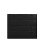 8 Drawers Dresser for Bedroom, Wood Bedroom Dresser Modern Drawer Chest, 8 Chest of Drawer, Tall Dresser for Closet, Dressers Organizer for Living Room, Closet, Hallway Black - Grand Goldman Shop