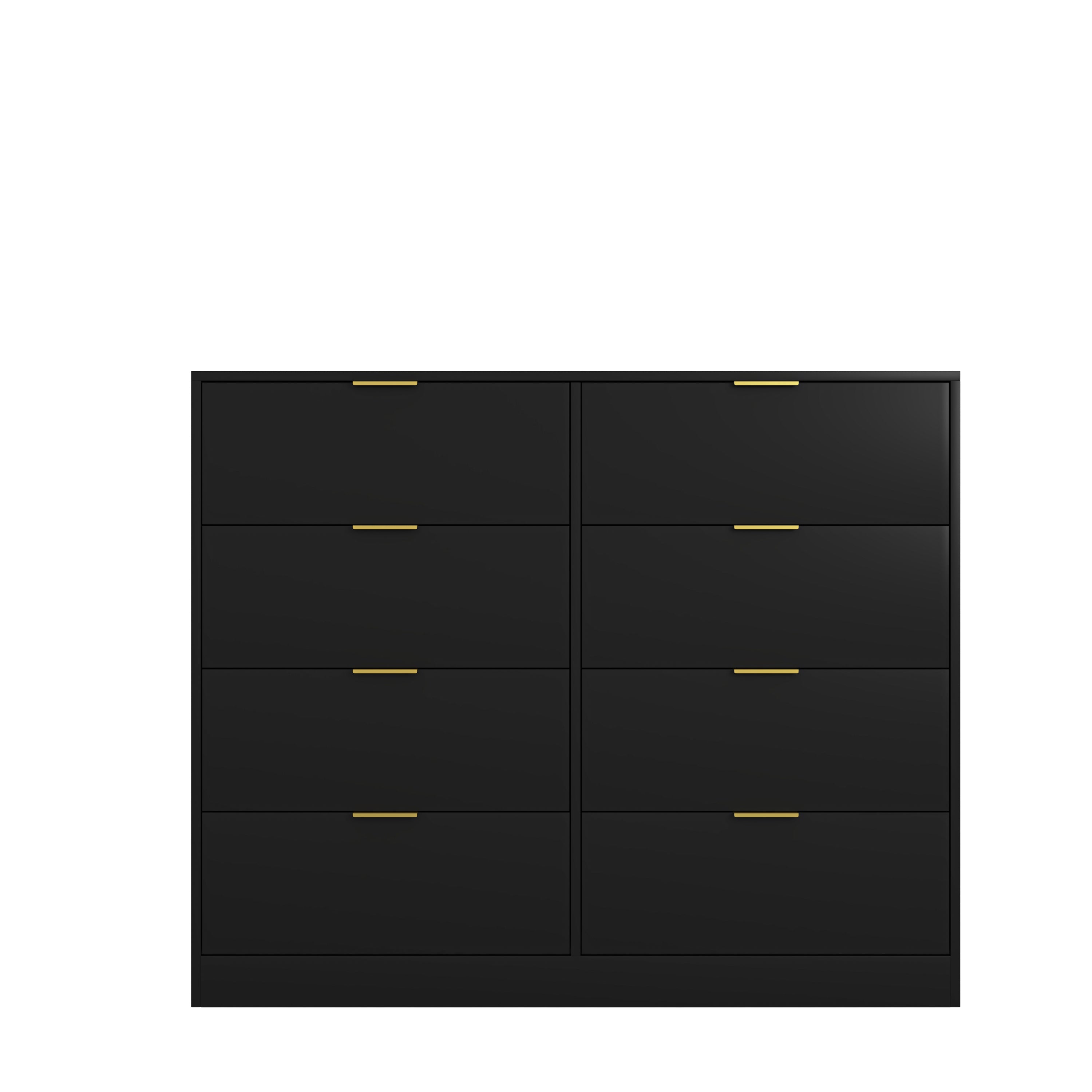 8 Drawers Dresser for Bedroom, Wood Bedroom Dresser Modern Drawer Chest, 8 Chest of Drawer, Tall Dresser for Closet, Dressers Organizer for Living Room, Closet, Hallway Black - Grand Goldman Shop