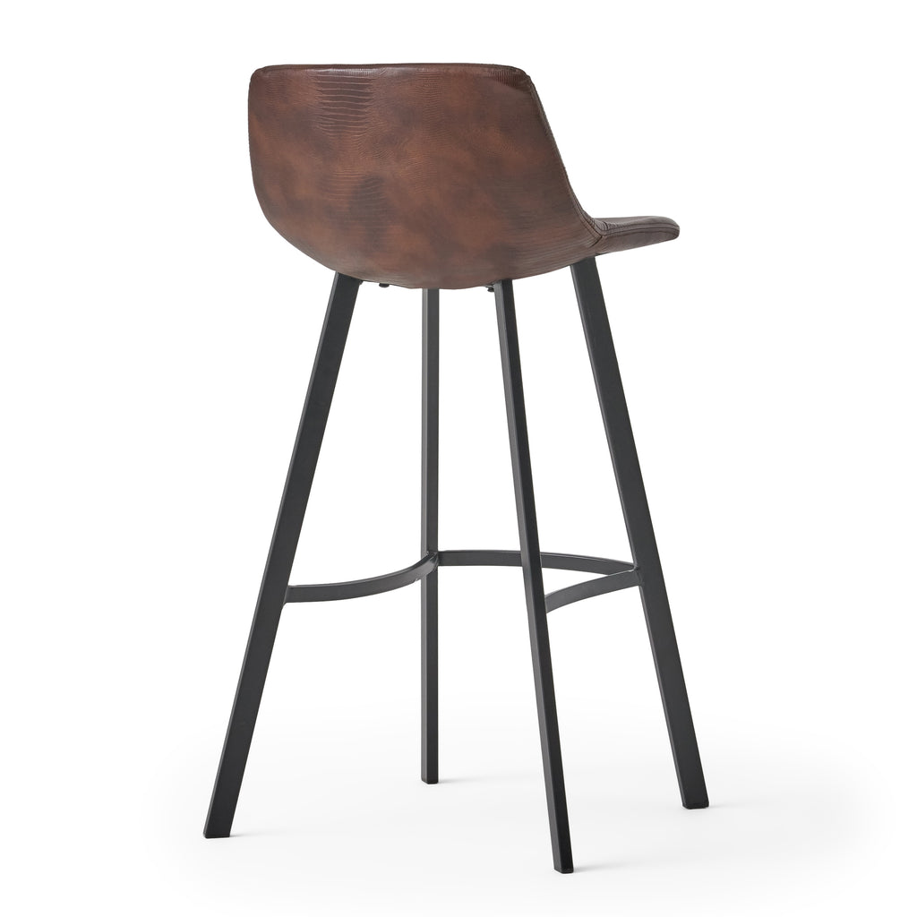 Set of 2 30' Dax Faux Leather Barstool Brown - Grand Goldman Shop