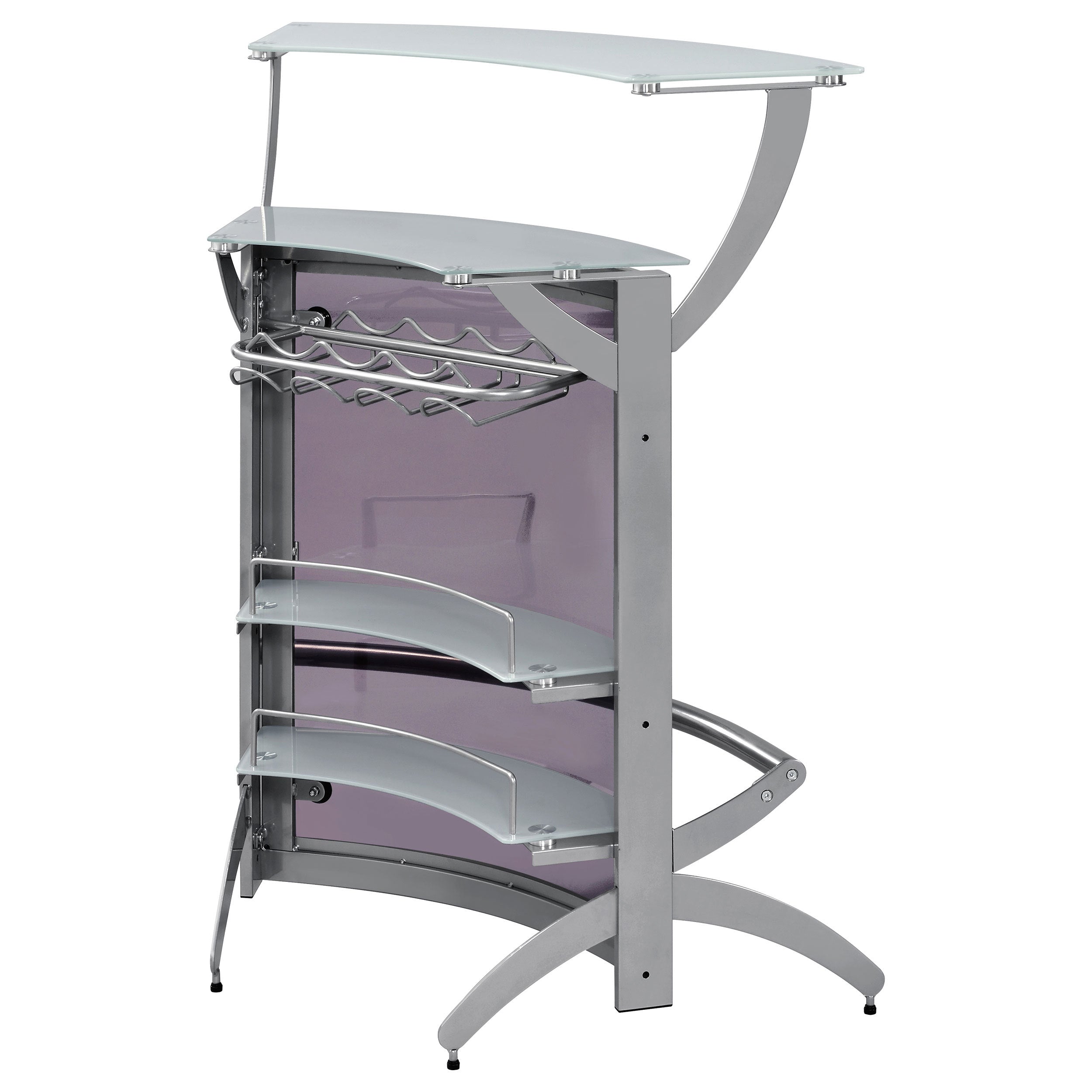 Elaina Silver 2-shelf Home Bar - Grand Goldman Shop