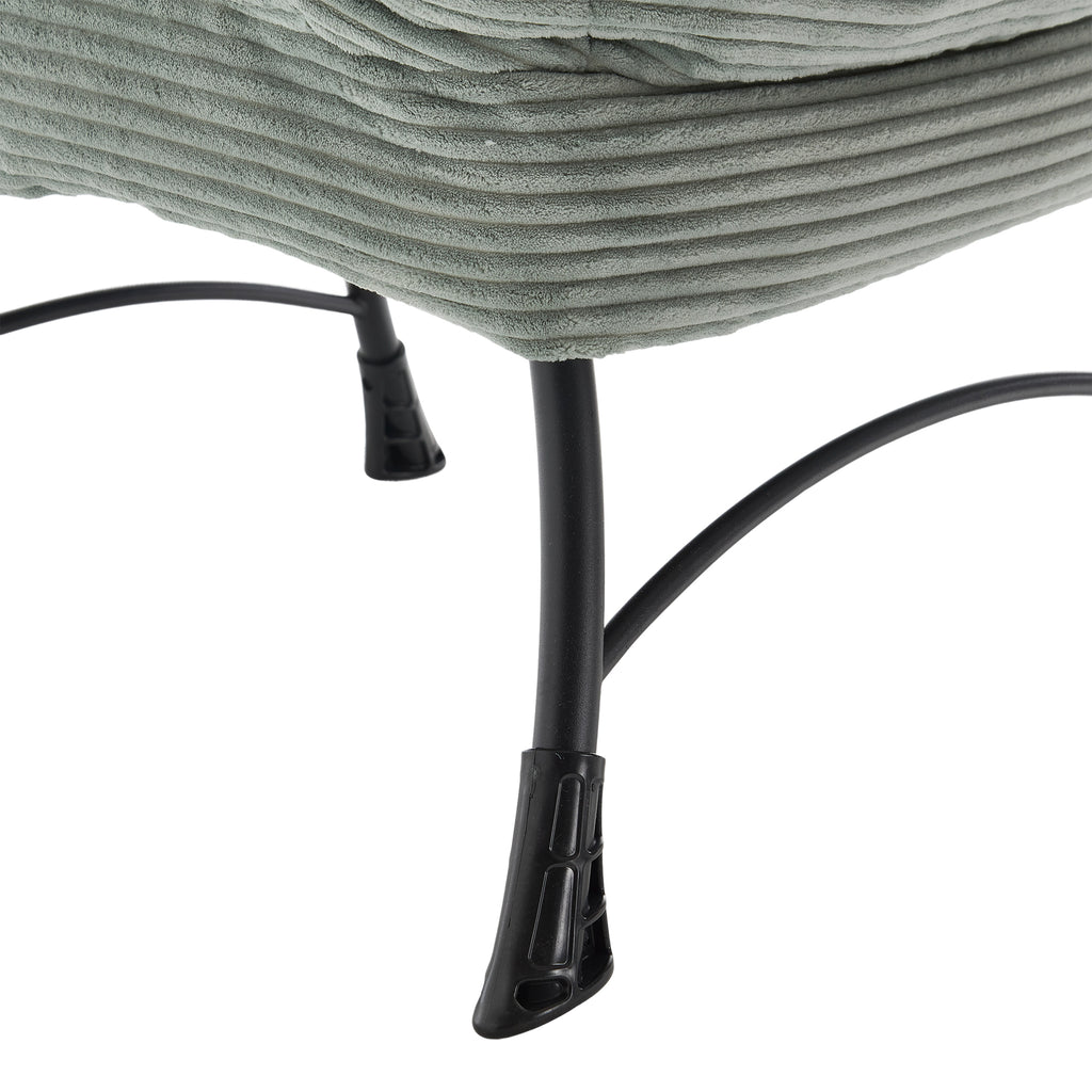 Lazy Chair with Ottoman, Modern Lounge Accent Chair with Armrests and a Side Pocket, Leisure Upholstered Sofa Chair Reading Chair with Footrest for Small Space, Corner Chair-Light green - Grand Goldman Shop
