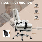 Vinsetto Microfibre Executive Massage Office Chair,  Computer Desk Chair, Heated Reclining Chair with Footrest, Double-tier P
