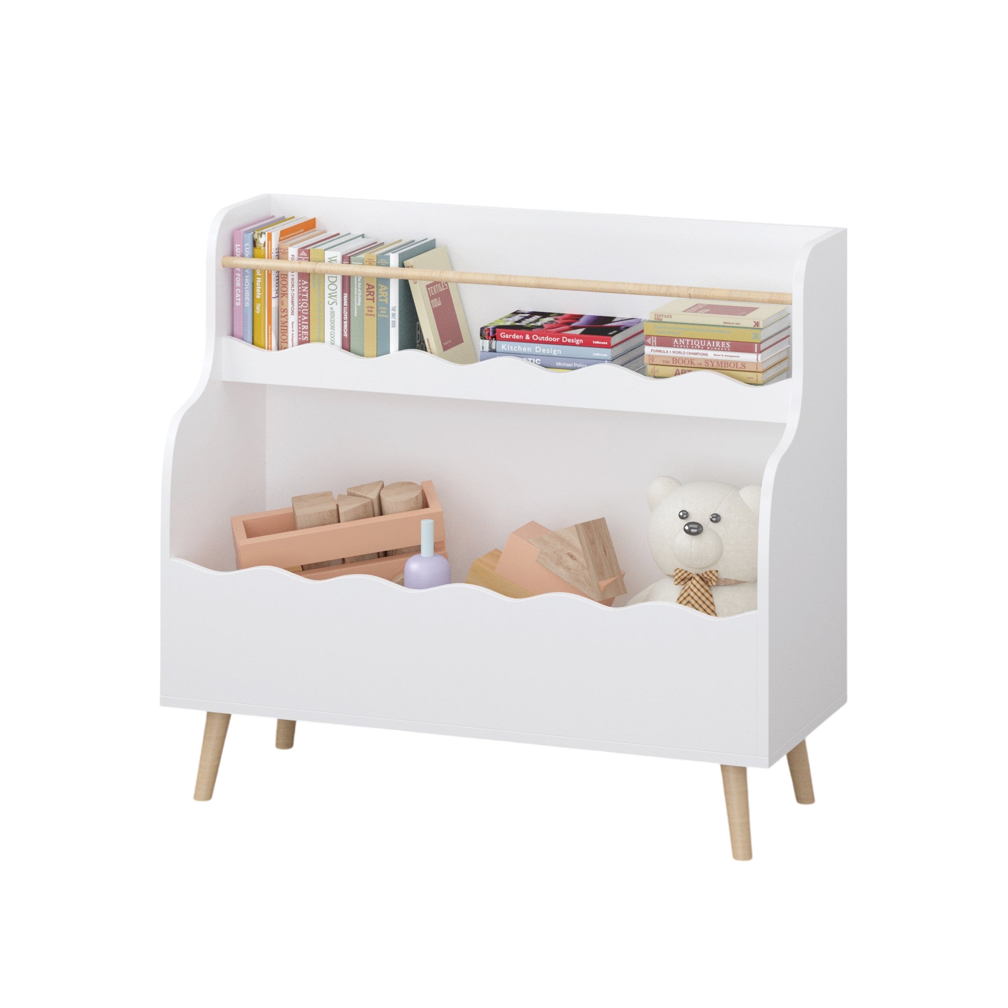 Kids Bookcaes, Children Book Organizer, toy Storage Cabinet Organizer, White | Premium Home Decor - Grand Goldman