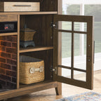 55 inch TV Media Stand with Electric Fireplace KD Inserts Heater,Reclaimed Barnwood Color - Grand Goldman Shop