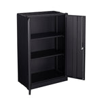 Black Metal Storage Cabinet with Locking Doors and Adjustable Shelf, Folding Filing Locker for Home Office, School, Garage, S