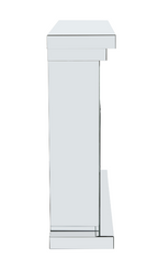 10 inches wide X 10 inches deep X 32 inches high English inch acrylic diamond mirror wall furnace frame with two side pillars, independent fireplace frame with built-in filling material: acrylic high - Grand Goldman Shop