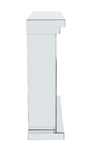 10 inches wide X 10 inches deep X 32 inches high English inch acrylic diamond mirror wall furnace frame with two side pillars, independent fireplace frame with built-in filling material: acrylic high - Grand Goldman Shop