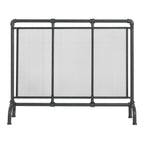 Celeste 1 Panel Iron Fireplace Screen 36' W x 29' H, Black - Grand Goldman Shop