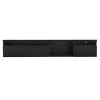 Unique Design TV Stand with 2 Glass Shelves, Ample Storage Space Media Console for TVs Up to 105', Versatile TV Cabinet with LED Color Changing Lights for Living Room, Black (OLD SKU: WF314584AAB) - Grand Goldman Shop