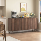 Sideboard Buffet Cabinet with Storage, Long Sideboard Storage Cabinet with 4 Doors, Wood Credenza Console Coffee Bar Cabinets with Adjustable Shelves for Living Room Kitchen Dining Room Walnut - Grand Goldman Shop