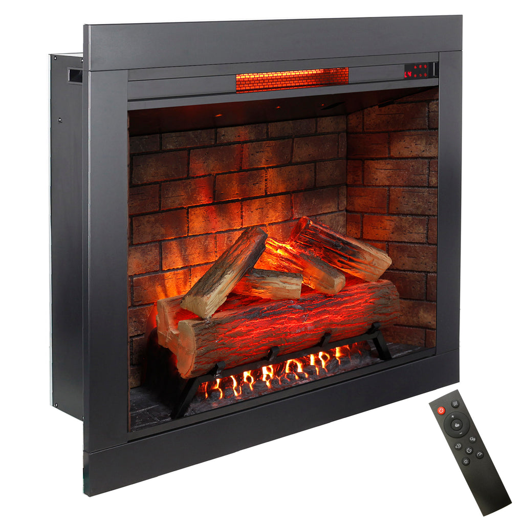 33 inch Infrared Electric Fireplace with Removable Trim kit Insert, Touch Panel Home Decor Heater, Smokeless Firebox With Fire Crackling Sound - Grand Goldman Shop